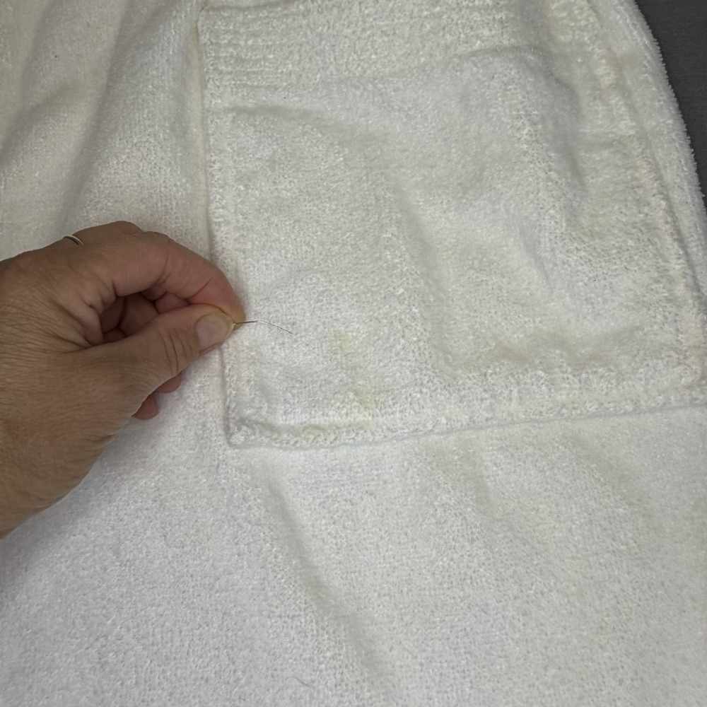 VTG 80s Caesars Palace White Terry Cloth Robe Gold Black Accents Mens Womens - Picture 12 of 12